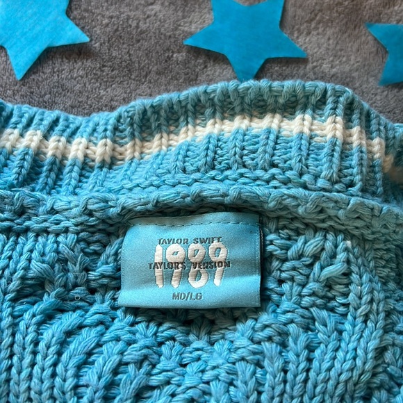 In Hand Ready to Ship Taylor Swift 1989 Cardigan Blue Teal Official Authentic - Picture 6 of 10